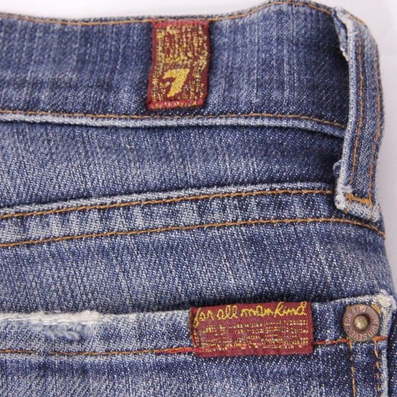 Womens 27***x32 Seven 7 For All Mankind Boot Cut Jeans Stretch Low Rise - READ - Picture 4 of 9